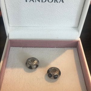 Pandora black an ivory charm
